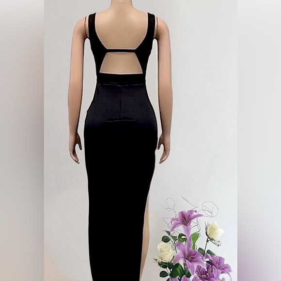 Savage Black Sexy Maxi Dress Sz M - Picture 3 of 5